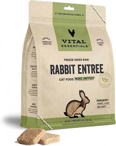 Vital Essentials Cat Frozen Rabbit Mini Patties Entree 2 lb