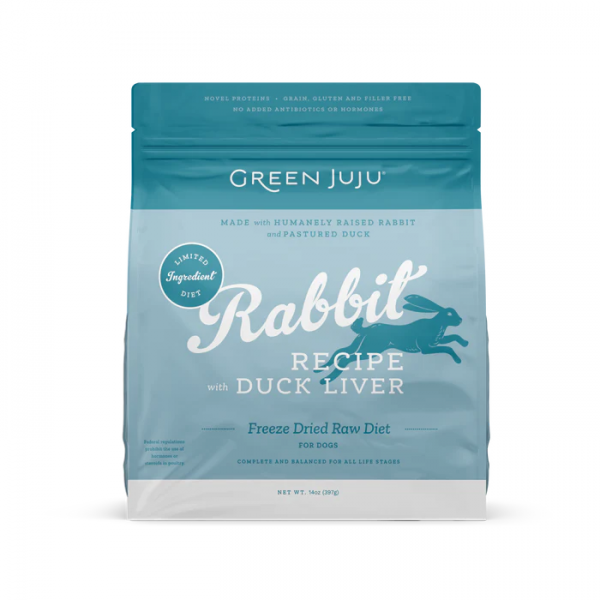 Green Juju* FD Raw Diet Rabbit w/ Duck Liver 14 oz.