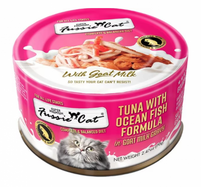 Fussie Cat Can GOAT MILK Tuna Ocean Fish 2.47 oz