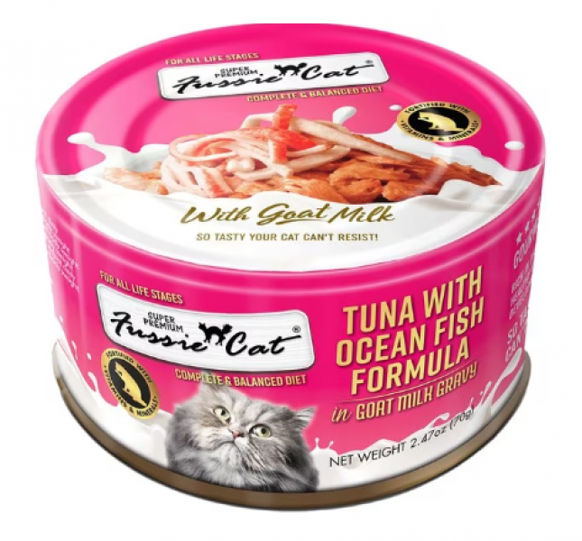 Fussie Cat Can GOAT MILK Tuna Ocean Fish 2.47 oz