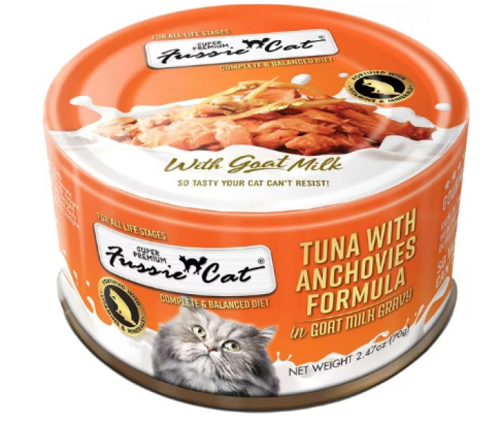 Fussie Cat Can GOAT MILK Tuna Anchovies 2.47 oz