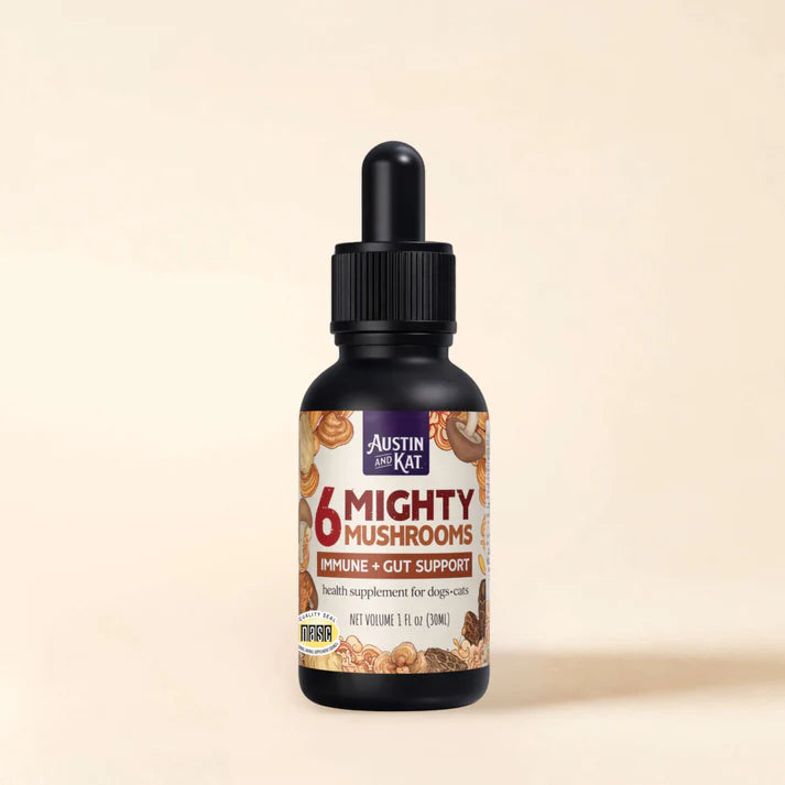 Austin & Kat Dog Supplement 6 Mighty Mushroom Medley Tincture 1 oz