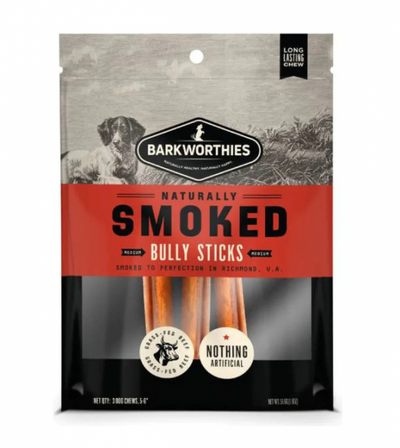 Barkworthies* Smoked Bully Stick Standard 6" 3 pk
