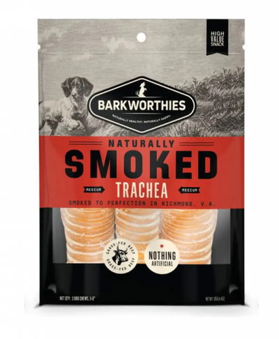 Barkworthies* Smoked Trachea 6" 3 pk