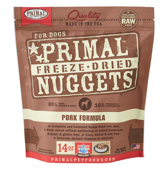 Primal Dog FD Nuggets Pork 14 oz.