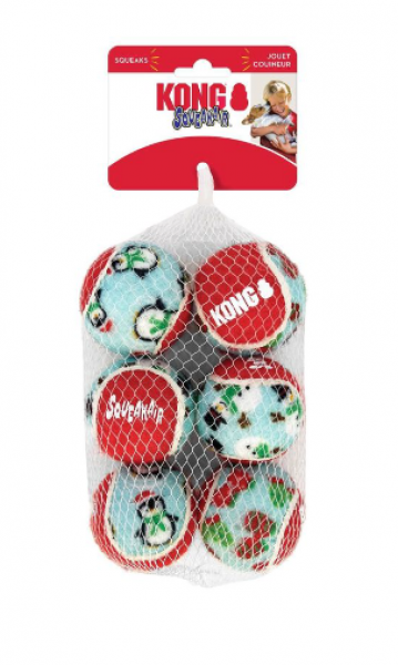 Kong Holiday Squeakair Ball Small 6 pk