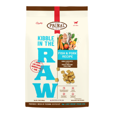 Primal Dog Food Kibble in the Raw Fish + Pork 1.5 lb