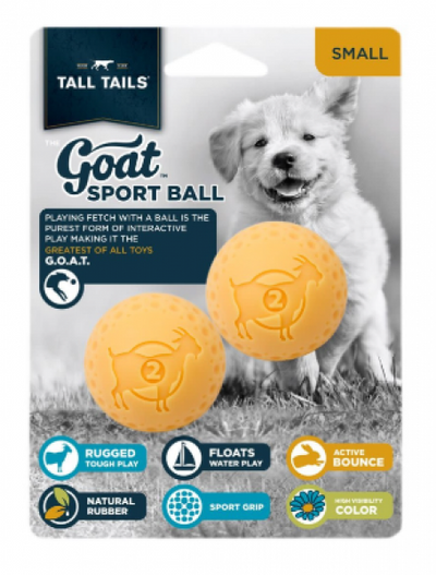 Tall Tails Toy Goat Ball Yellow 2"