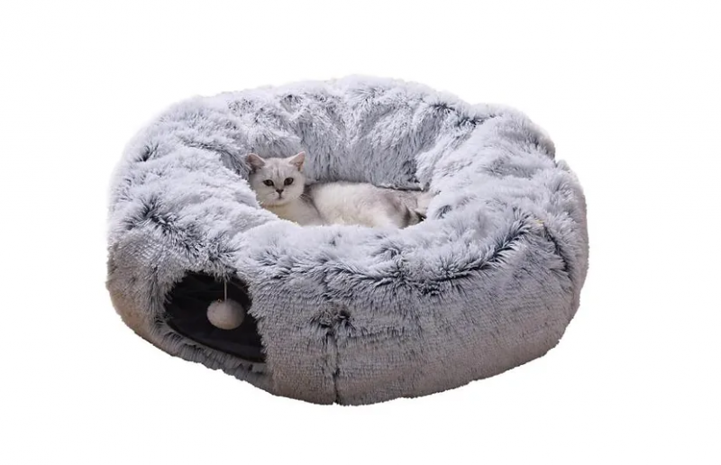 PetPals Fluffy 2-in-1 Cat Tunnel with Cat Bed 1