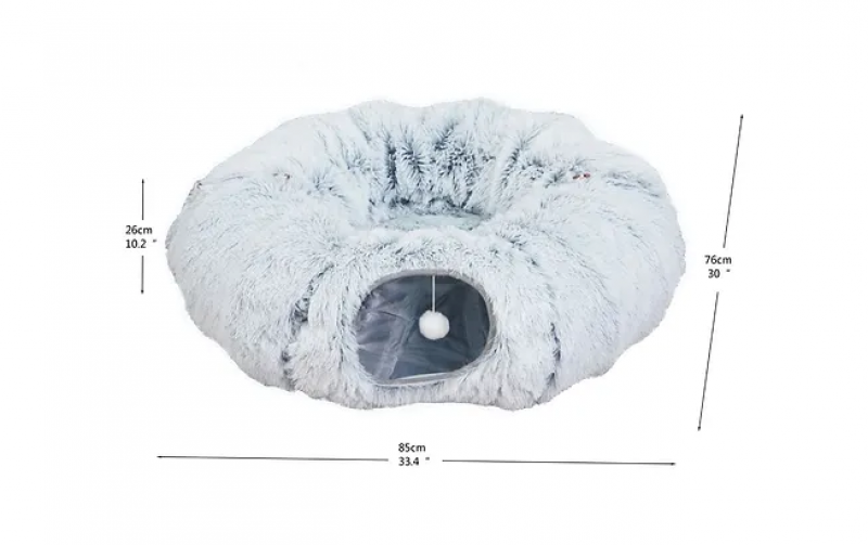 PetPals Fluffy 2-in-1 Cat Tunnel with Cat Bed 3