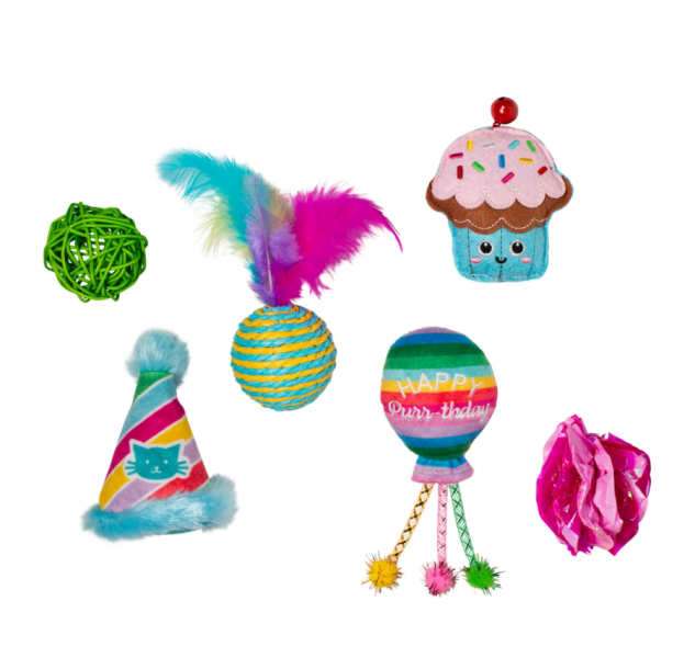 Fringe Cat Happy Purrthday 6 pcs 