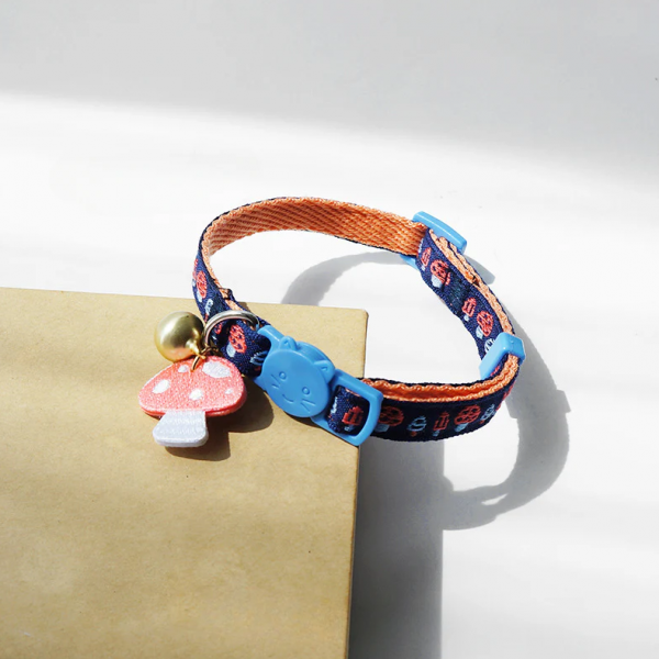 Cheerhunting Mokka Adjustable Cat Collar Mushroom Blue