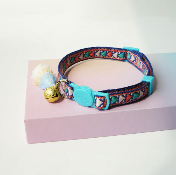 Cheerhunting Mokka Adjustable Cat Collar with Bell Navy