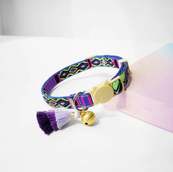 Cheerhunting Mokka Adjustable Cat Collar with Bell Purple