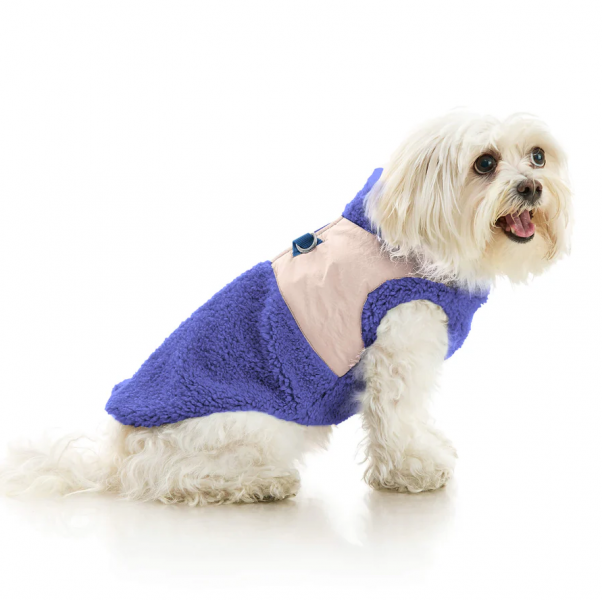 Gooby Zip Up Sherpa Vest Purple