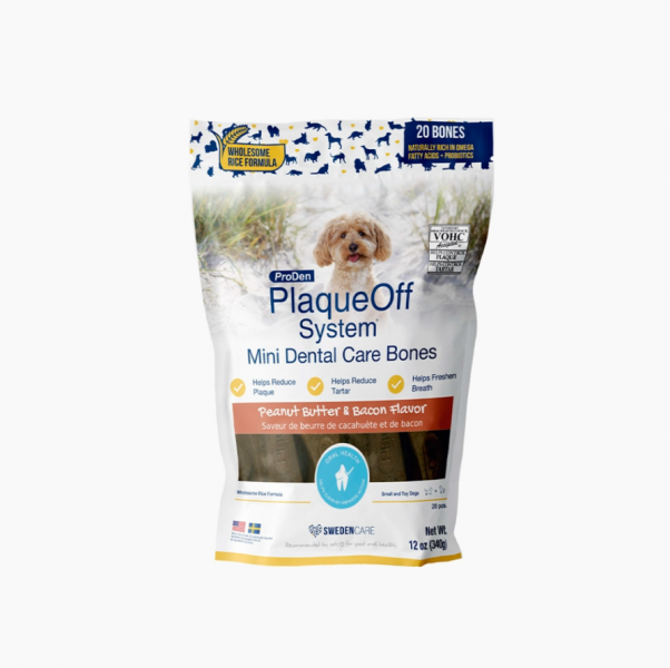 Plaque Off Dental Bones Mini Peanut Butter Bacon