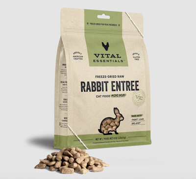 Vital Essentials Cat Food FD Mini Nibs Rabbit 12 oz.