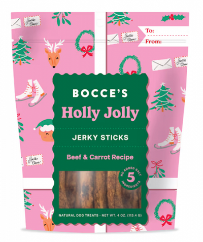 Bocce's* Bakery Holiday Jerky Sticks Holly Jolly 4 oz