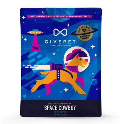 GivePet* Dog Treat Beef Liver Space Cowboy 3 oz.