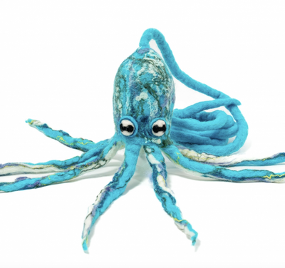 Cat in the Box Ink Floyd Wool Octopus Toy with Tether