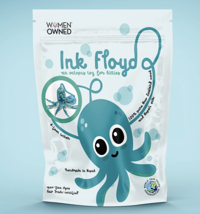 Cat in the Box Ink Floyd Wool Octopus Toy with Tether