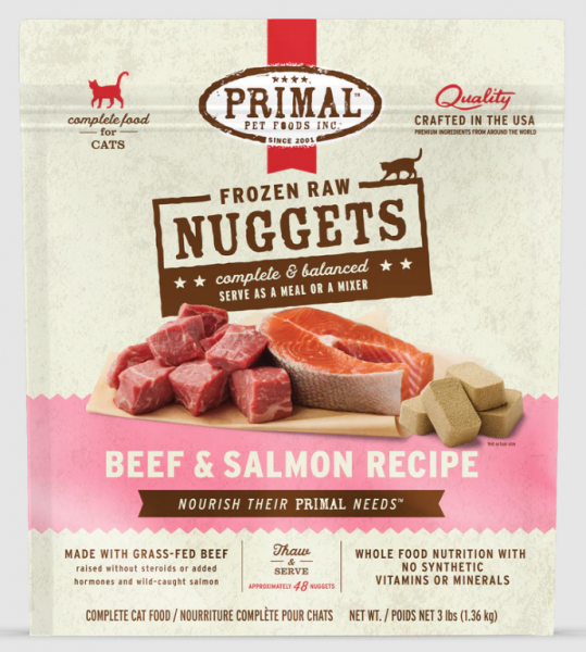 Primal CAT Nugget Beef & Salmon 3 lb.