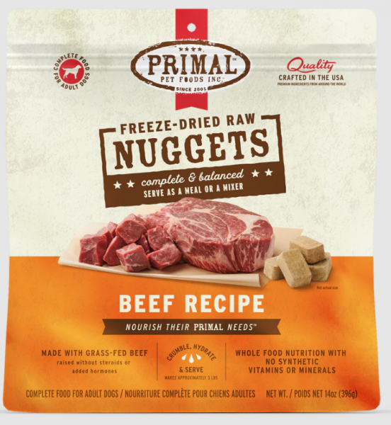 Primal Dog FD Nuggets Beef 14 oz.