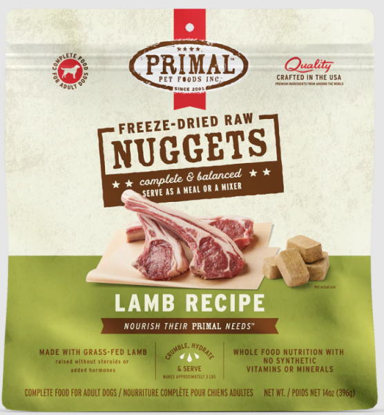 Primal Dog FD Nuggets Lamb 14 oz.