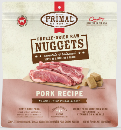 Primal Dog FD Nuggets Pork 14 oz.