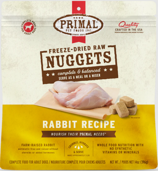 Primal Dog FD Nuggets Rabbit 14 oz