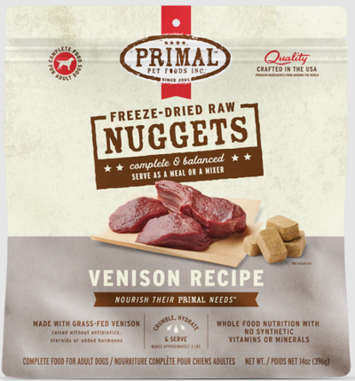 Primal Dog FD Nuggets Venison 14 oz