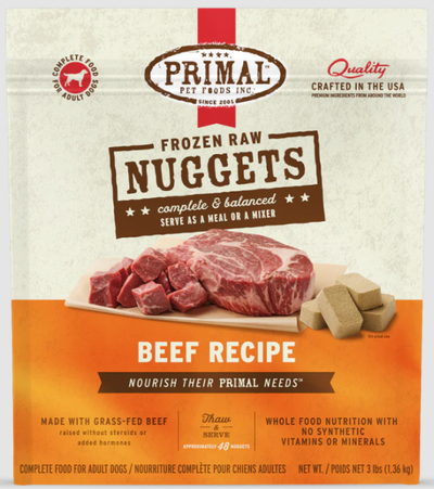 Primal Dog Nugget Beef 3 lb.