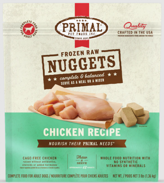 Primal Dog Nugget Chicken 3 lb.