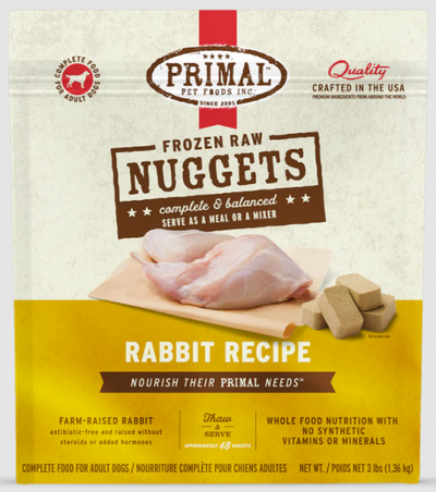 Primal Dog Nugget Rabbit 3 lb.