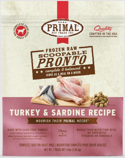 Primal Dog Pronto Turkey & Sardine 4 lb.