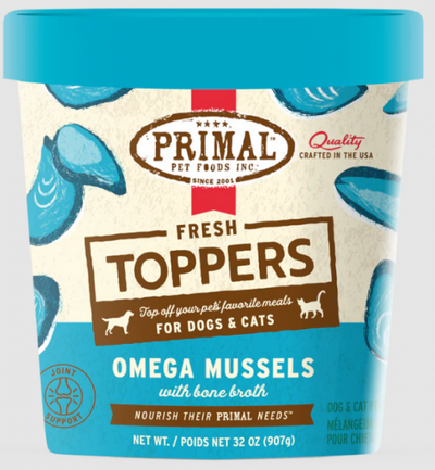Primal* Frozen Fresh Toppers Omega Mussels 16 oz