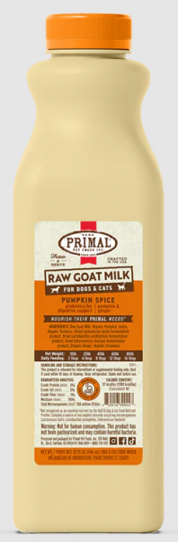 Primal* Frozen Goat's Milk Pumpkin Spice 1 Qt