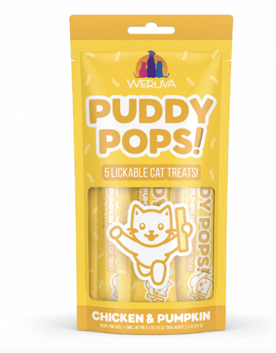 Weruva Puddy Pops Lickable Cat Treat Chicken Pumpkin 5 pk