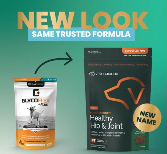 Vetri Science* Dog Glycoflex Healthy Hip + Joint Chew Duck 60 ct