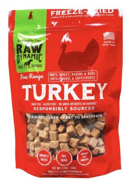 Raw Dynamic FD Dog Food Turkey 5.5 oz