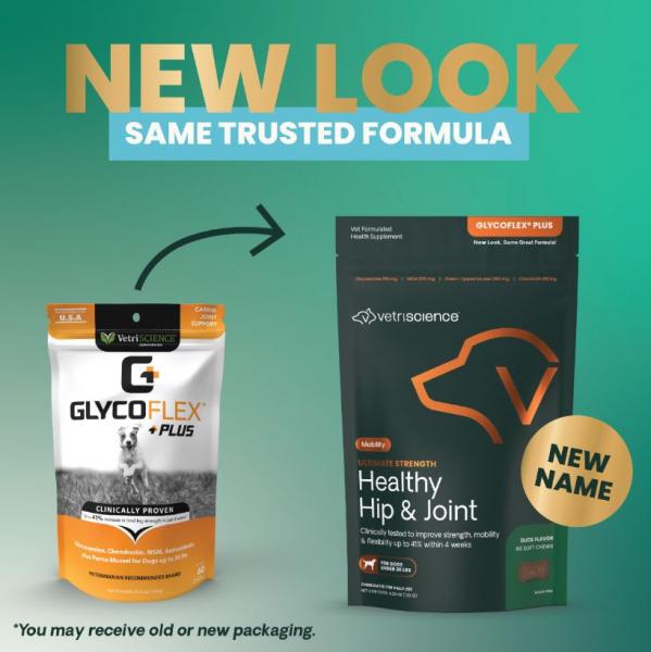 Vetri Science* Dog Glycoflex Healthy Hip + Joint Chew Small Breed Duck 60 ct
