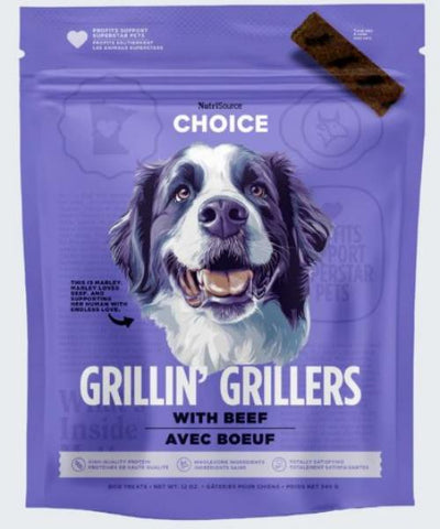 NutriSource Dog Treat Choice Grillin' Grillers Beef 32 oz