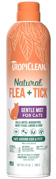 Tropiclean Natural Flea & Tick Cat + Home Mist 14 oz.