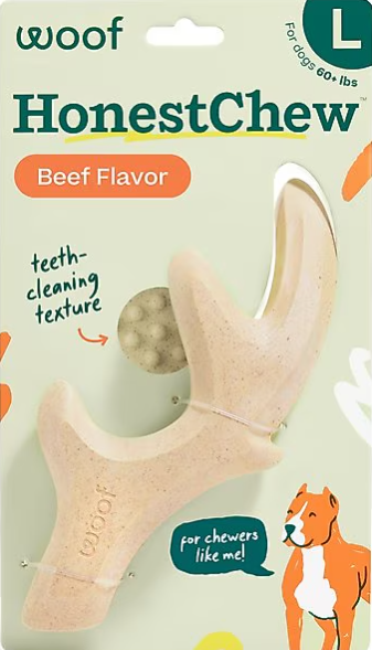 Woof* Dog Toy HonestChew Antler Large