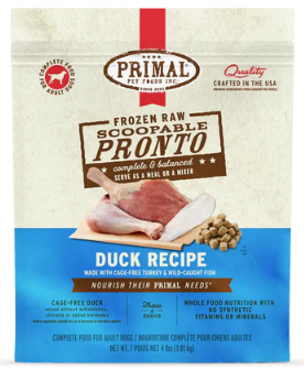 Primal Dog Frozen Pronto Canine Duck, Turkey, & Fish 4 lb.