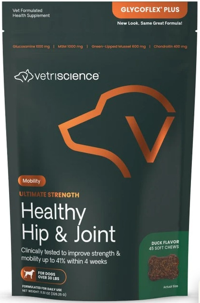 Vetri Science* Dog Healty Hip & Joint Glycoflex Plus Duck 45 ct.