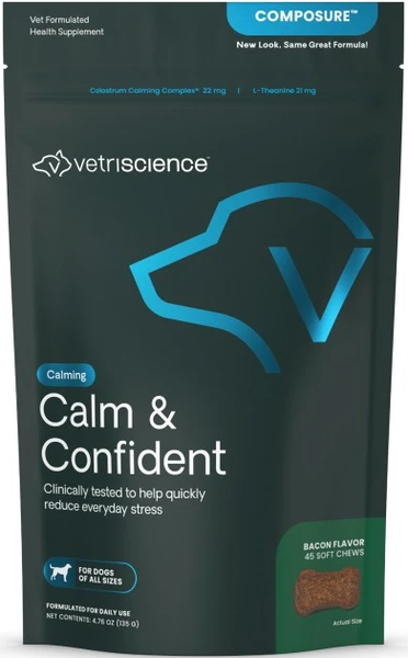 Vetri Science* Dog Composure Calm & Confident Chew Bacon 45 ct