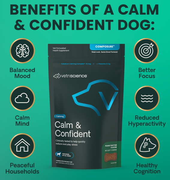 Vetri Science* Dog Composure Calm & Confident Chew Peanut Butter 45 ct