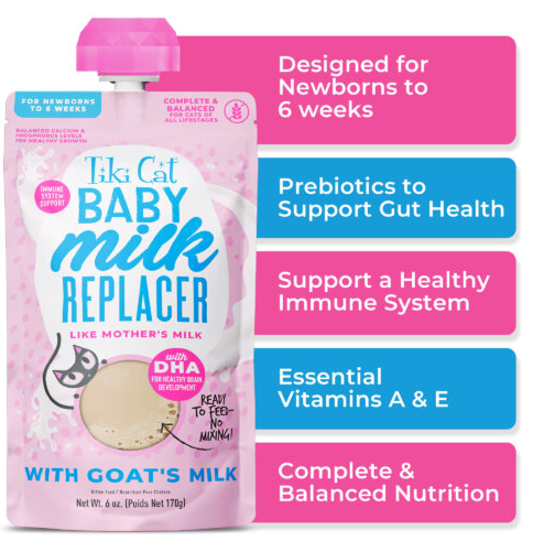 Tiki Cat Baby Milk Replacer Goat Milk 6 oz.