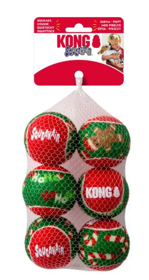 Kong Holiday Squeakair Ball Small 6 pk